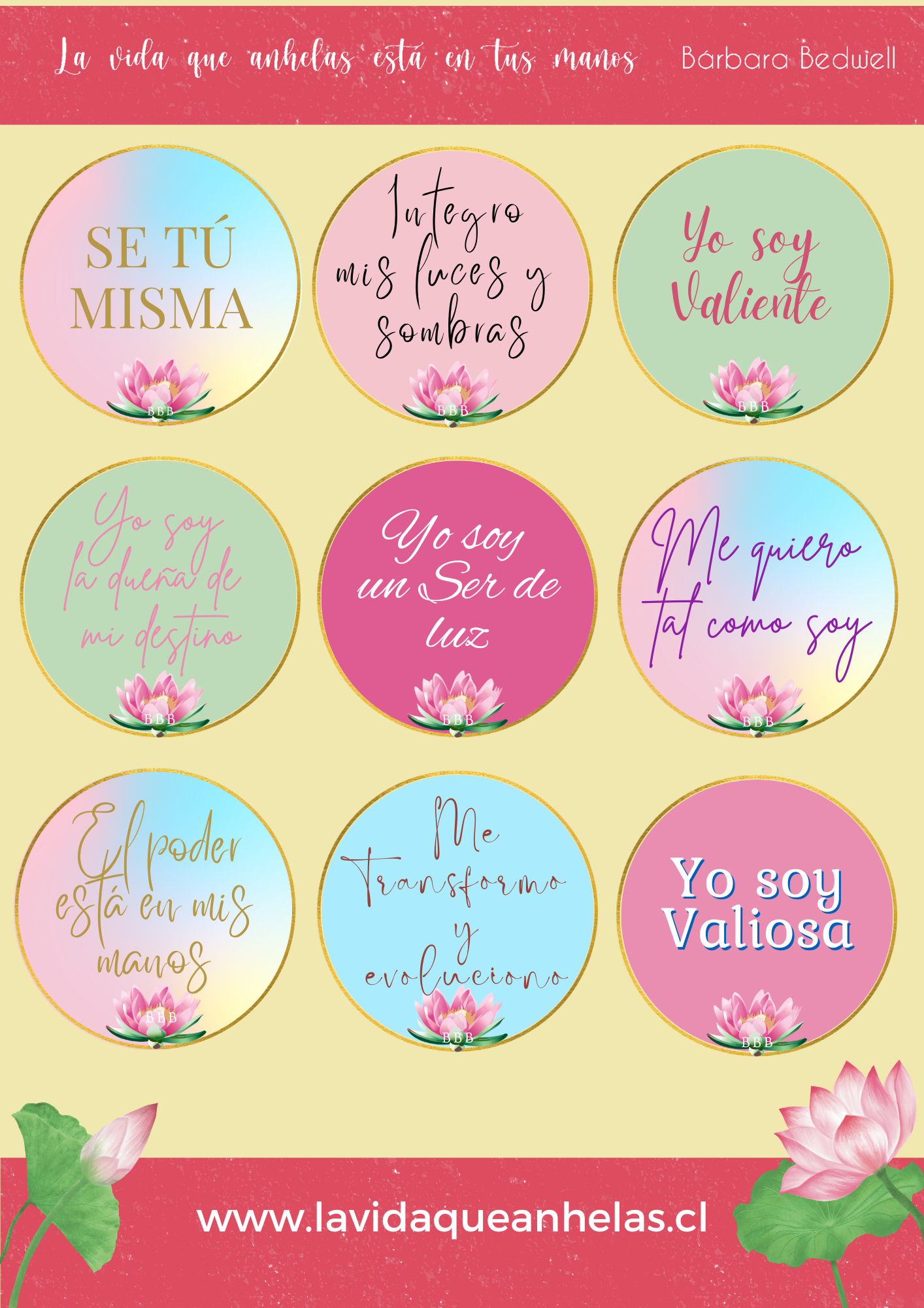 SET DE STICKERS AFIRMACIONES POSITIVAS