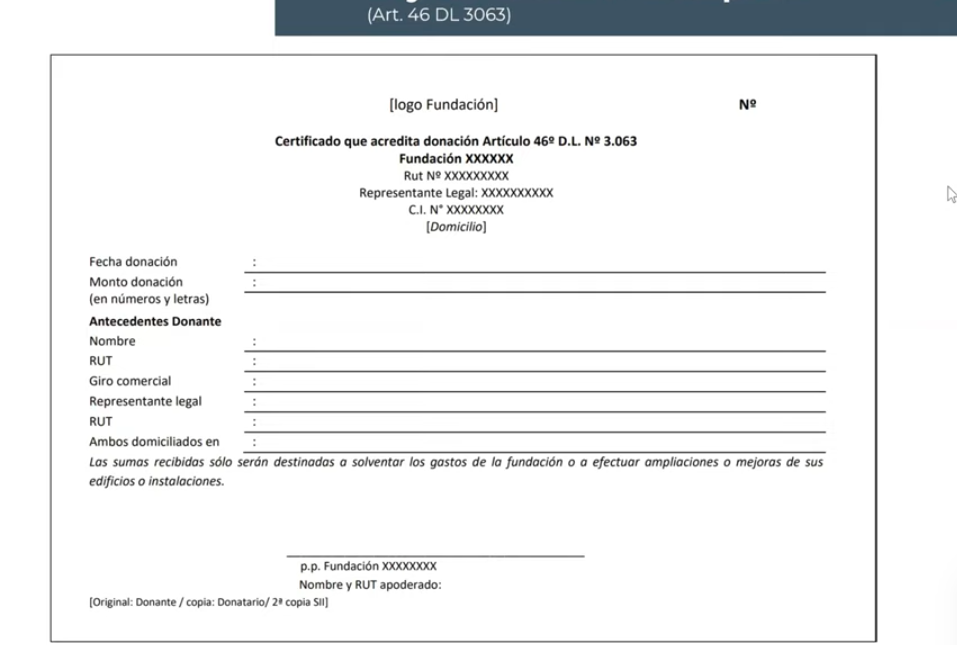 Certificado de donación