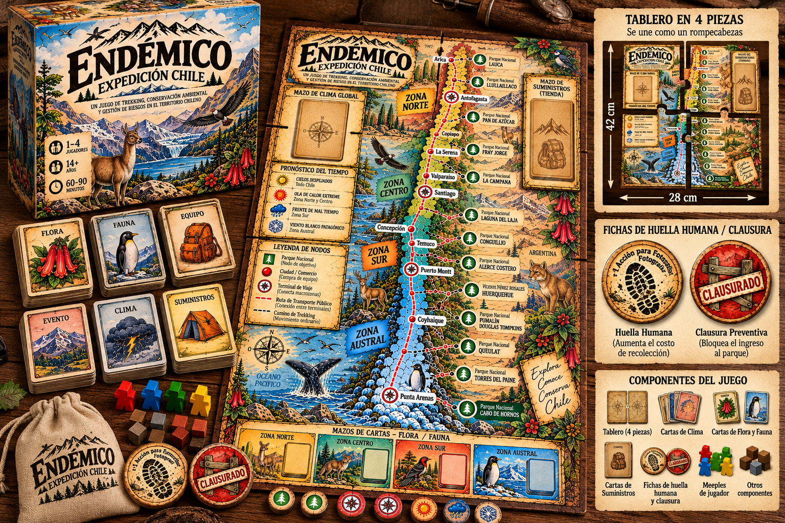 ENDÉMICO: El juego de mesa que te lleva a explorar la naturaleza de Chile